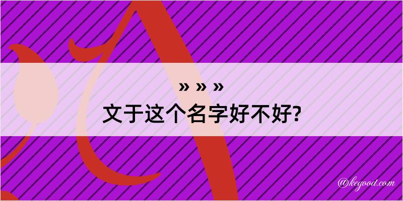 文于这个名字好不好?