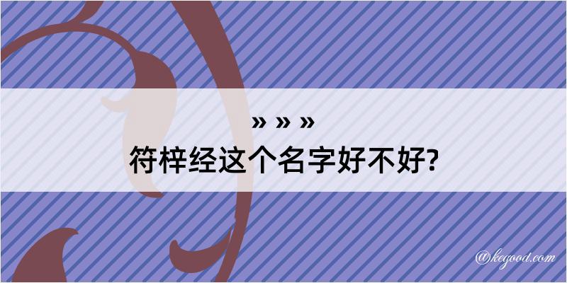 符梓经这个名字好不好?