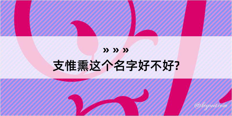 支惟熏这个名字好不好?