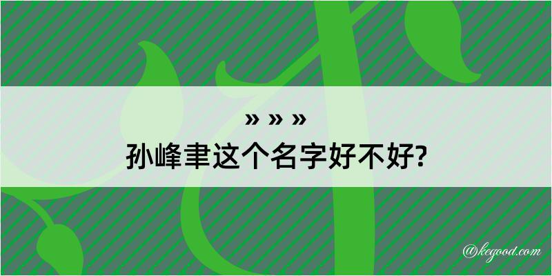 孙峰聿这个名字好不好?