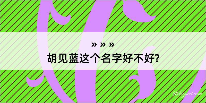 胡见蓝这个名字好不好?