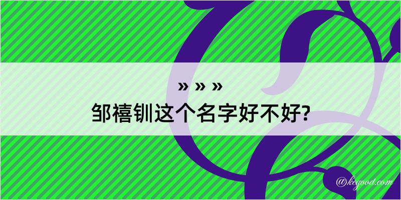 邹禧钏这个名字好不好?