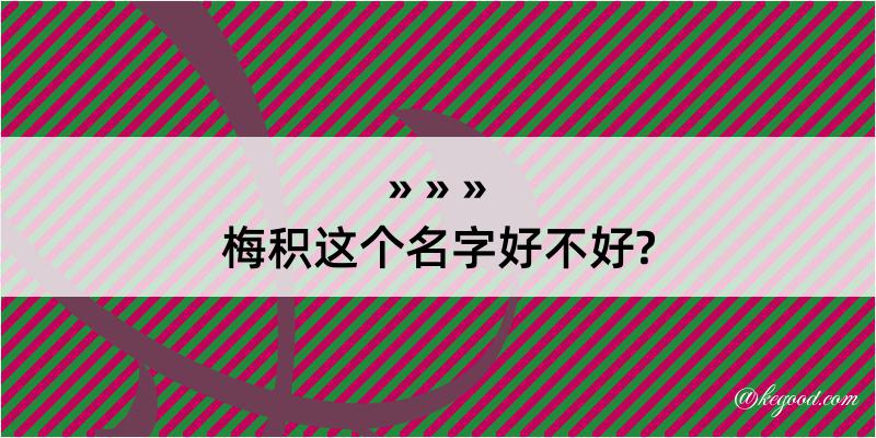 梅积这个名字好不好?