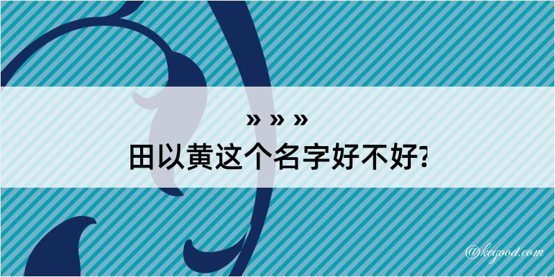 田以黄这个名字好不好?