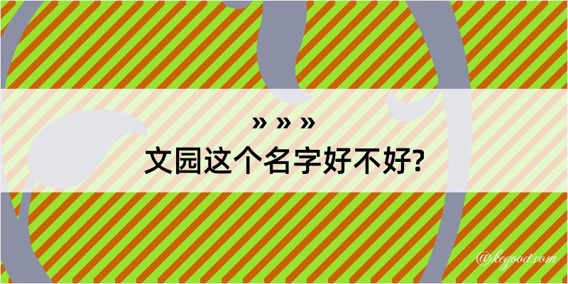 文园这个名字好不好?