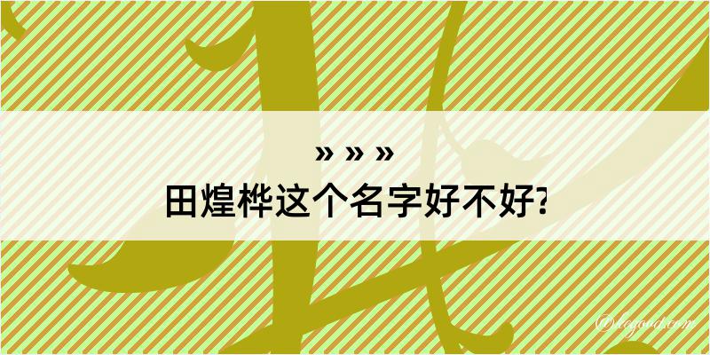 田煌桦这个名字好不好?