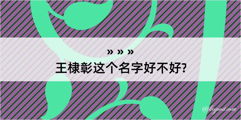 王棣彰这个名字好不好?