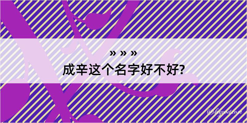 成辛这个名字好不好?