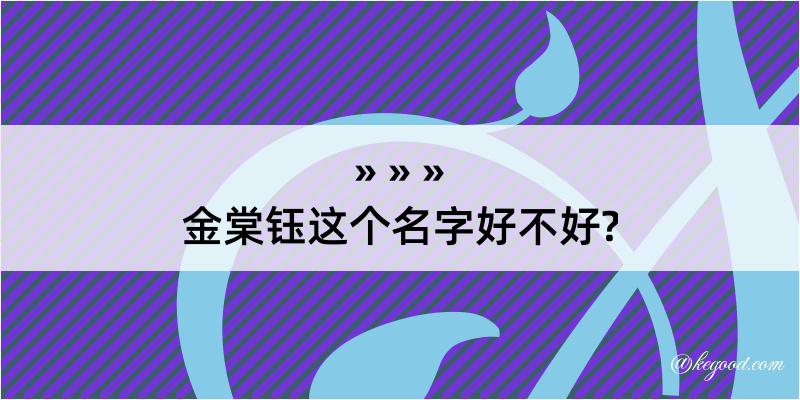 金棠钰这个名字好不好?