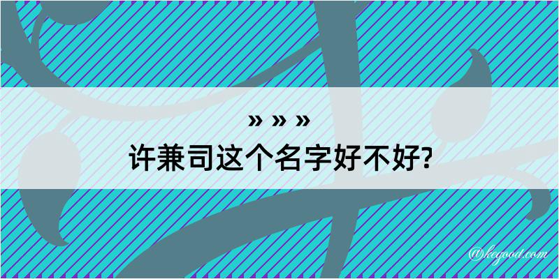 许兼司这个名字好不好?