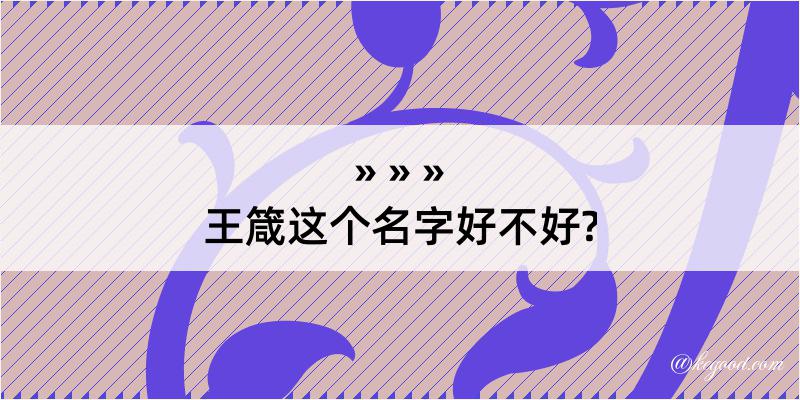 王箴这个名字好不好?