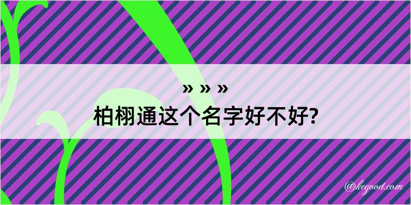 柏栩通这个名字好不好?