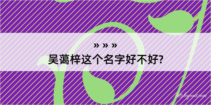 吴蔼梓这个名字好不好?