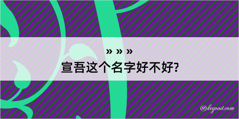 宣吾这个名字好不好?