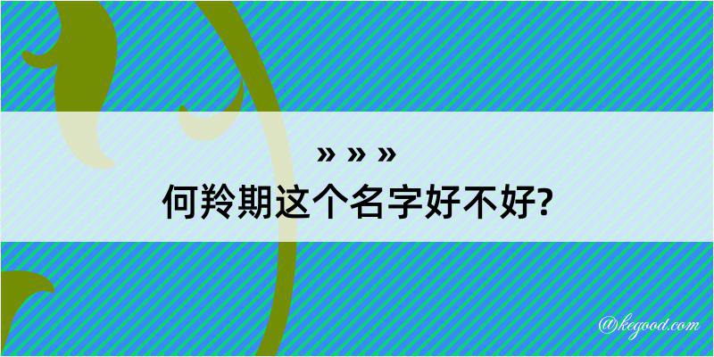 何羚期这个名字好不好?