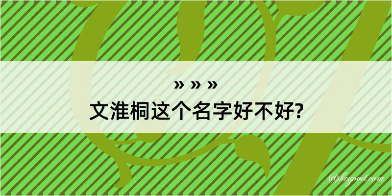 文淮桐这个名字好不好?