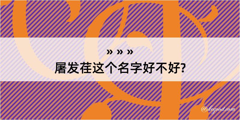 屠发荏这个名字好不好?