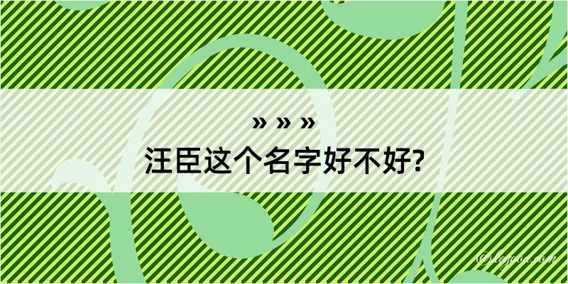 汪臣这个名字好不好?