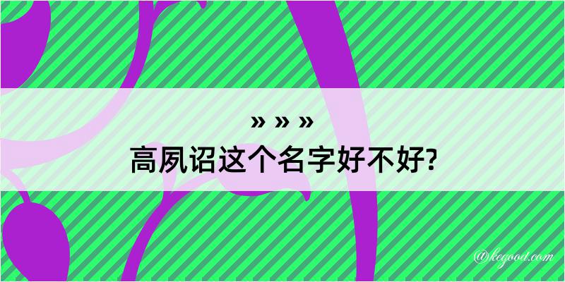 高夙诏这个名字好不好?