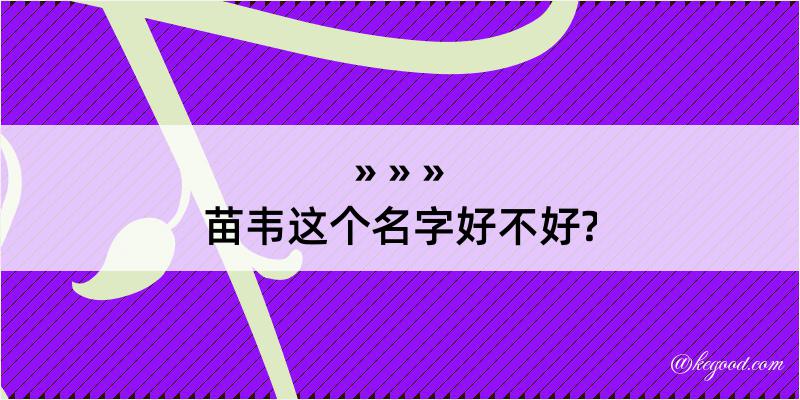 苗韦这个名字好不好?