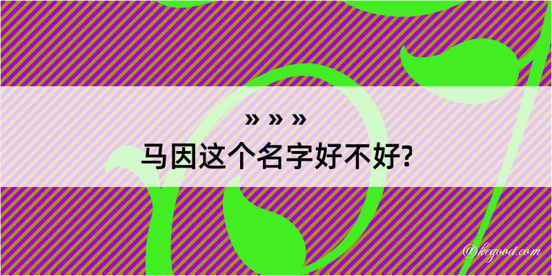 马因这个名字好不好?