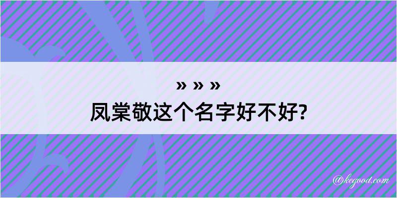 凤棠敬这个名字好不好?