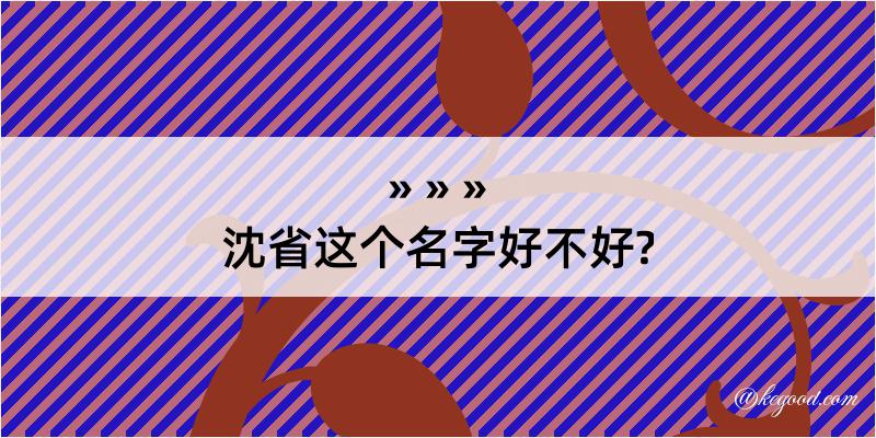 沈省这个名字好不好?