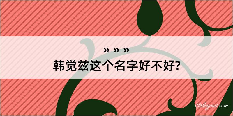 韩觉兹这个名字好不好?