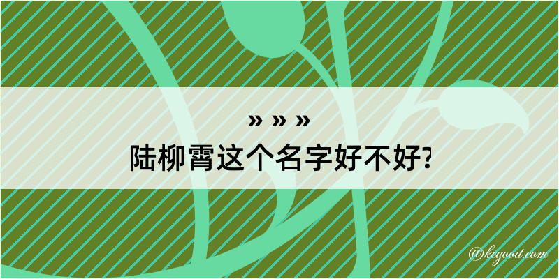 陆柳霄这个名字好不好?