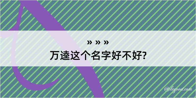 万逵这个名字好不好?