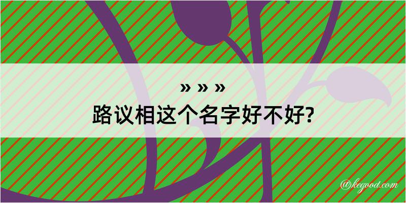 路议相这个名字好不好?