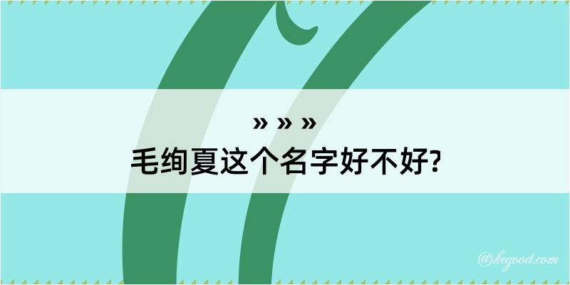 毛绚夏这个名字好不好?