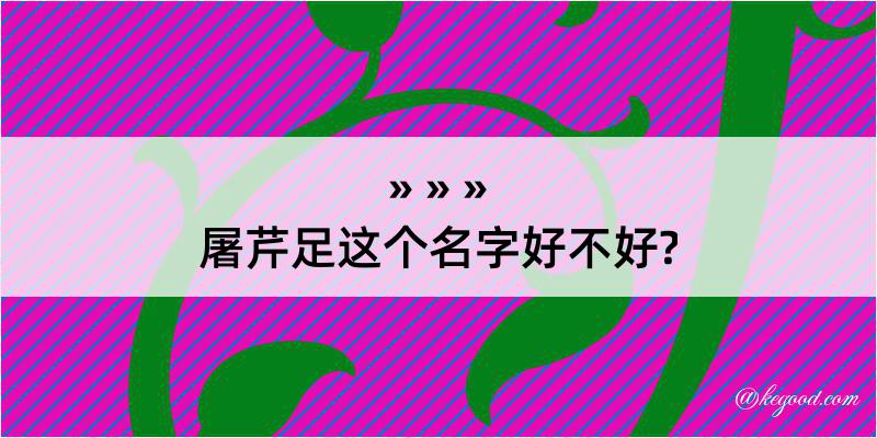 屠芹足这个名字好不好?