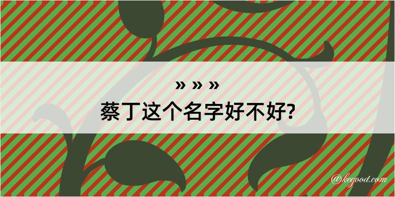 蔡丁这个名字好不好?