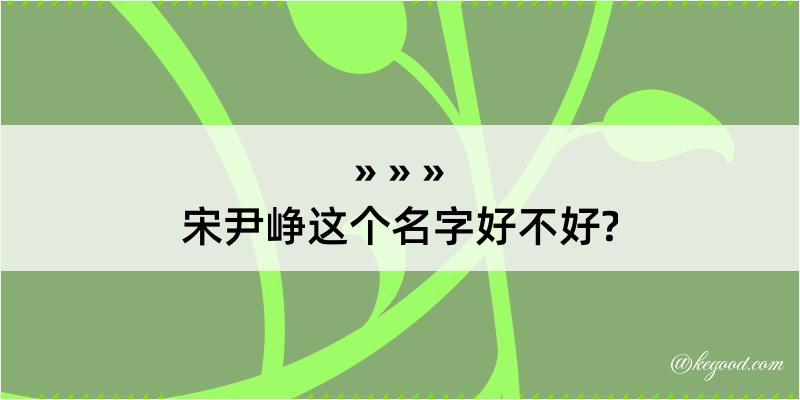 宋尹峥这个名字好不好?