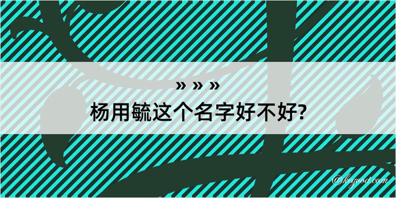 杨用毓这个名字好不好?