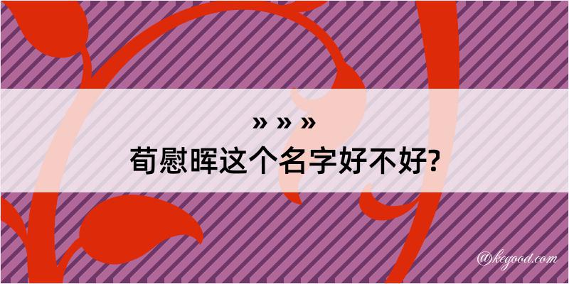 荀慰晖这个名字好不好?