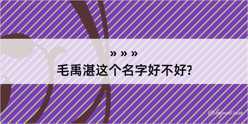 毛禹湛这个名字好不好?