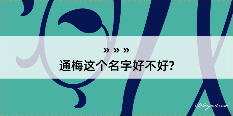 通梅这个名字好不好?