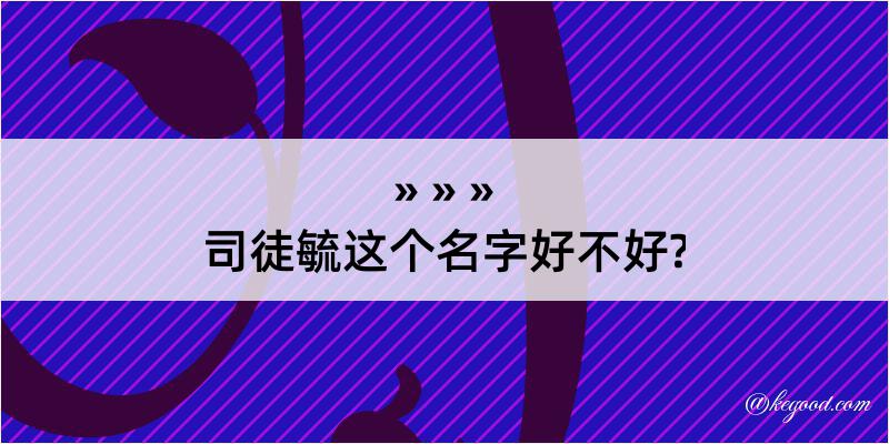 司徒毓这个名字好不好?