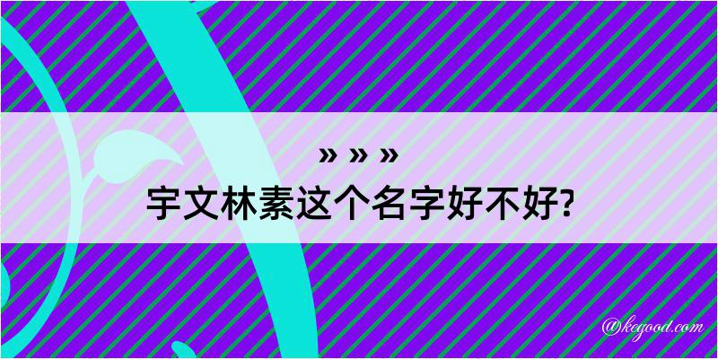 宇文林素这个名字好不好?