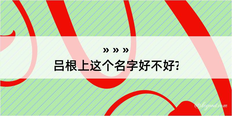 吕根上这个名字好不好?