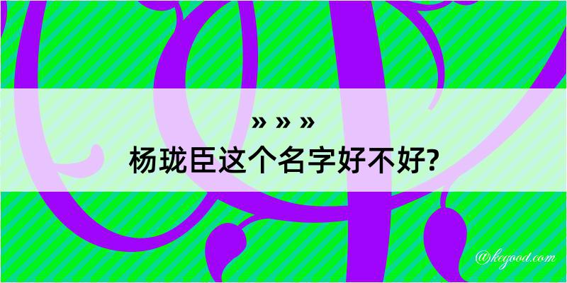 杨珑臣这个名字好不好?