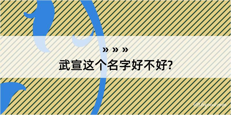 武宣这个名字好不好?