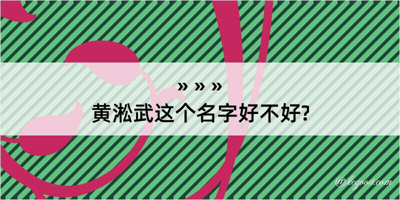 黄淞武这个名字好不好?