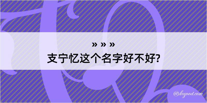 支宁忆这个名字好不好?