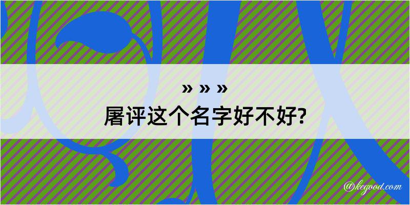 屠评这个名字好不好?