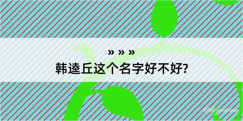 韩逵丘这个名字好不好?