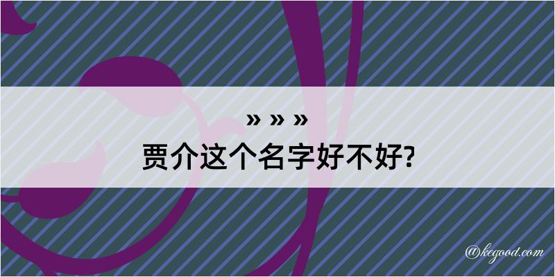 贾介这个名字好不好?