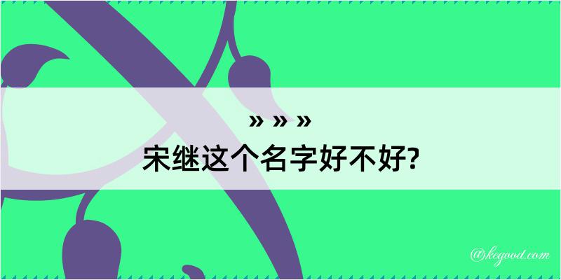 宋继这个名字好不好?